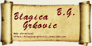 Blagica Grković vizit kartica